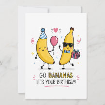 Cumpleaños de Ir Bananas | Tarjeta divertida de cu