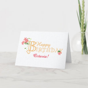 Festiva Cumpleaños de nombre personalizado con tarjeta de 