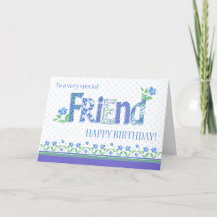 Festiva Cumpleaños de un amigo con tarjeta de flores de pe
