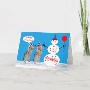 Festiva Cumpleaños En La Tarjeta De Saludo De Los Navidade