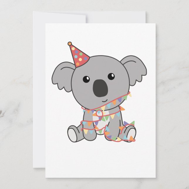 Festiva Cumpleaños Koala Para Los Niños Tarjeta De Vacacio (Anverso)