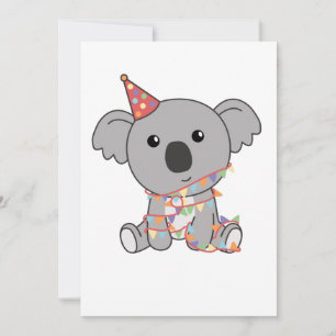 Festiva Cumpleaños Koala Para Los Niños Tarjeta De Vacacio