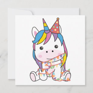 Festiva Cumpleaños Unicornio Para Niños Tarjeta De Fiesta 