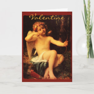 Festiva Cupid con la tarjeta del día de San Valentín de la