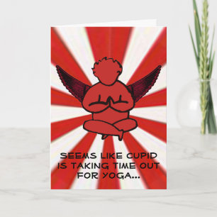 Festiva Cupid Doing Yoga - Graciosa tarjeta de San Valentí