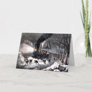 Festiva Currier e Ives - Tarjeta de saludo - Snowbound