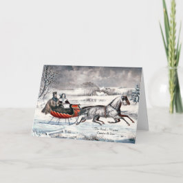 Festiva Currier & Ives - Tarjeta de saludo - La carretera,