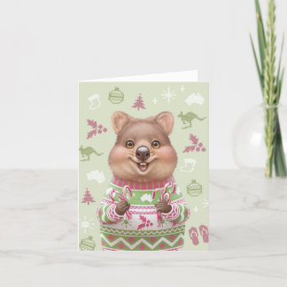 Festiva Cuta tarjeta australiana de Navidades animales - Q
