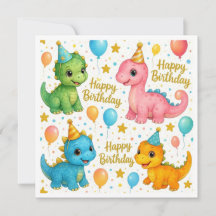 Cuta tarjeta de cumpleaños para los niños.
