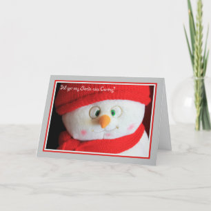 Festiva Cuta tarjeta de Navidades de Snowman