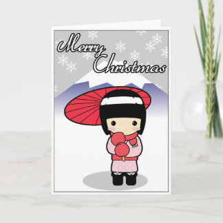 Festiva Cuta tarjeta de Navidades temáticos de Japón