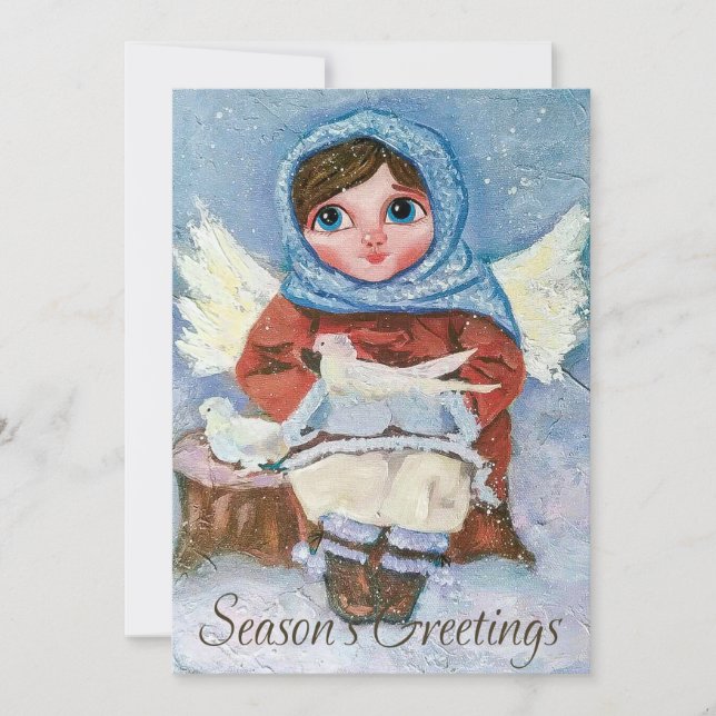 Festiva Cute Angel con tarjeta de vacaciones de Navidades  (Anverso)