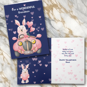 Festiva Cute conejo conejo nieto tarjeta de San Valentín