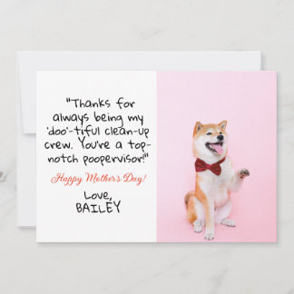 Festiva Cute Funny | Tarjeta de Día de la Madre de perro f