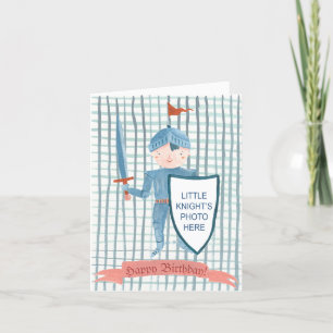 Festiva Cute knight boy cumpleaños tarjeta de saludo peona