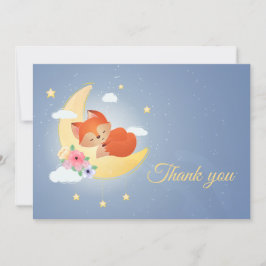 Festiva Cute Little Fox en la tarjeta de agradecimiento de