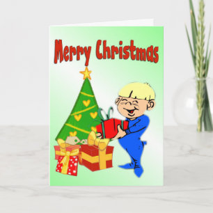 Festiva Cute Navidades Buenos días Tarjeta para niños
