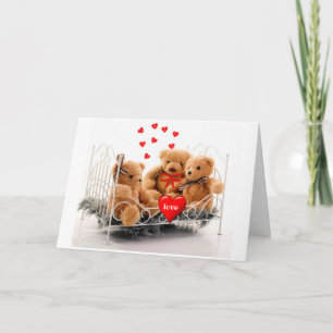 Festiva Cute Oso de Peluche "Te Amo" Tarjeta del Día de Sa