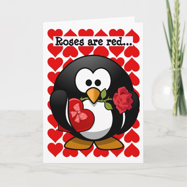 Festiva Cute Penguin Mejor Amigo Valentine Tarjeta de Salu (Anverso)