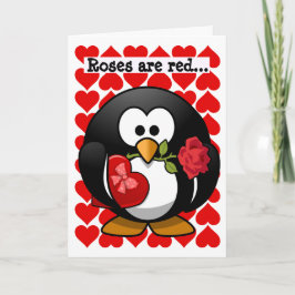 Festiva Cute Penguin Mejor Amigo Valentine Tarjeta de Salu