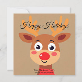 Festiva Cute Rudolph, la tarjeta de vacaciones de renos de