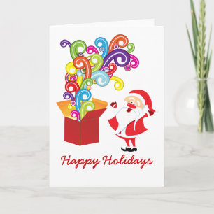 Festiva Cute Santa Claus Y Tarjeta De Navidades De Cajas D