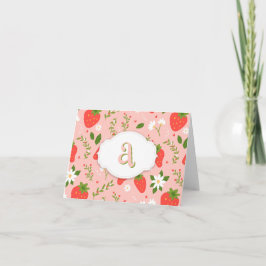 Festiva Cute Strawberry Pattern Tarjeta de vacaciones pleg