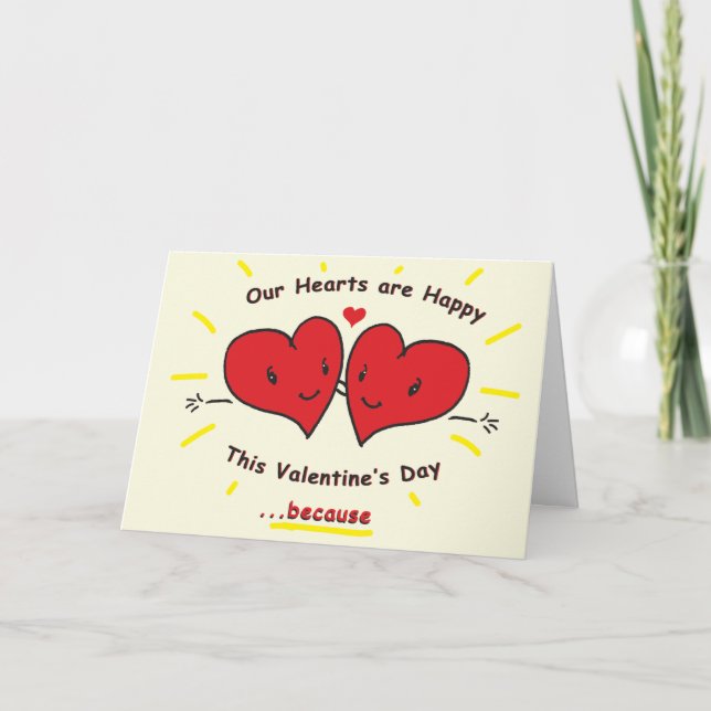 Festiva Cute tarjeta de San Valentín para amigos (Anverso)
