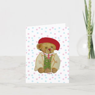 Festiva Cute Teddy Bear Navidades tarjeta de felicitación
