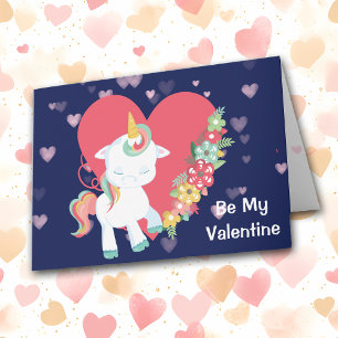 Festiva Cute Unicorn Sé Mi Tarjeta De San Valentín