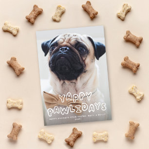 Festiva Cute Yappy Pawlidays Dog Mascota tarjeta de fotogr