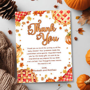 Festiva Cutie Pimpkin Fall Tarjeta Baby Shower de agradeci