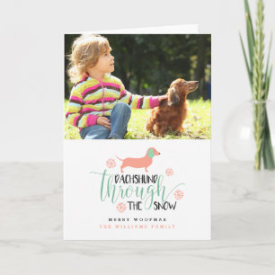 Festiva Dachshund a través de la tarjeta de fotos de la Na