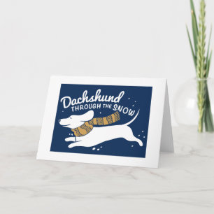 Festiva Dachshund a través de la tarjeta del día de fiesta