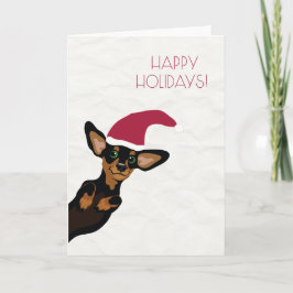 Festiva Dachshund lindo con la tarjeta del día de fiesta