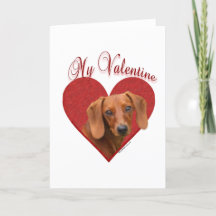 Dachshund mi tarjeta del día de San Valentín