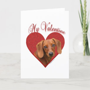 Festiva Dachshund mi tarjeta del día de San Valentín