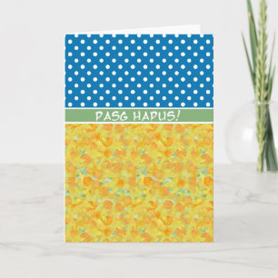 Festiva Daffodils, Polka Dots Tarjeta de Pascua Saludo Gal