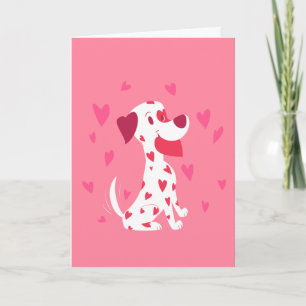 Festiva Dalmatian rosado lindo de la tarjeta del día de