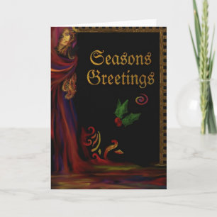 Festiva Dama Roja - Tarjeta de felicitaciones de temporada