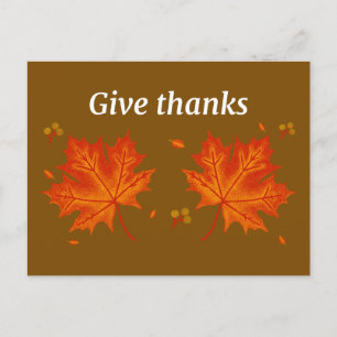 Festiva Dar gracias a la postal de las hojas de otoño - es