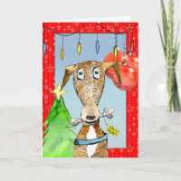 De la tarjeta de Navidades de Santa - Greyhound (a