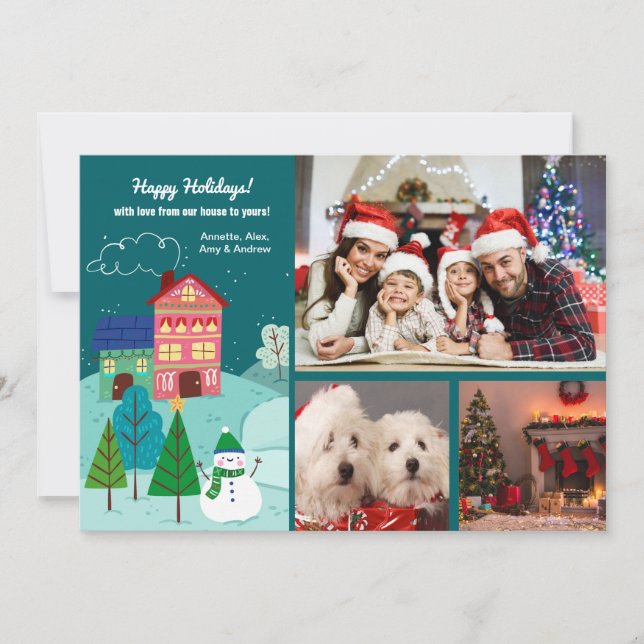 Festiva De Nuestra Casa A Su Tarjeta De Festividad De 3 Fo (Anverso)