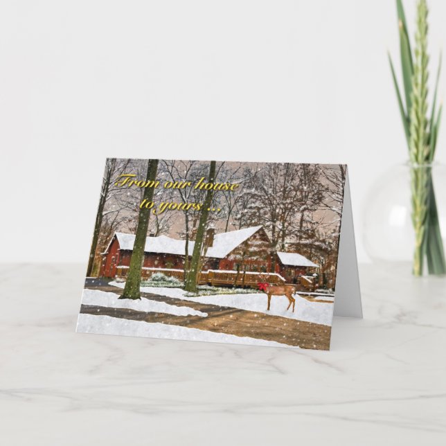 Festiva De nuestra casa a su tarjeta de Navidades (Anverso)