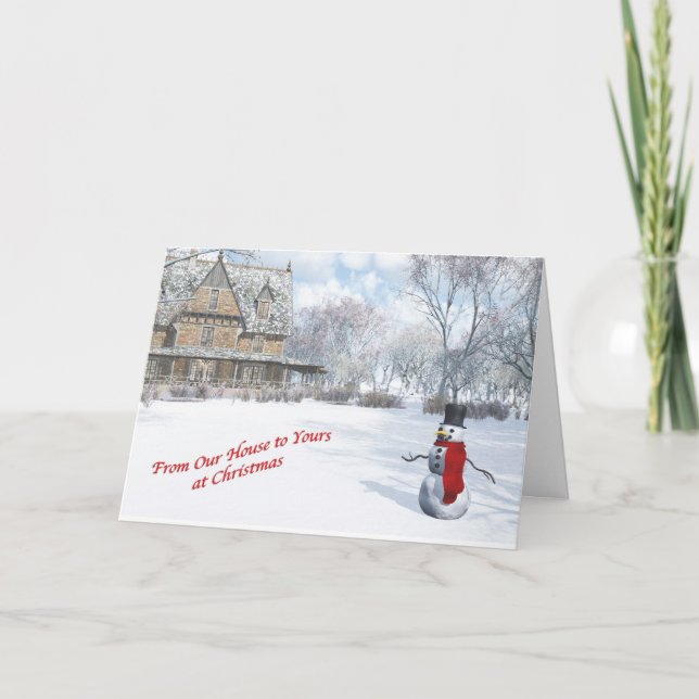 Festiva De nuestra casa a su tarjeta de Navidades (Anverso)