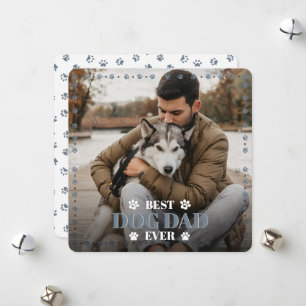 Festiva De tu foto de perro Pizarra Gris Tarjeta plana par