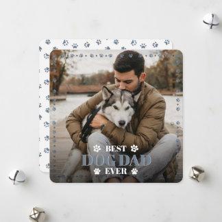 Festiva De tu foto de perro Pizarra Gris Tarjeta plana par