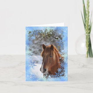 Festiva Debajo del muérdago, tarjeta del caballo