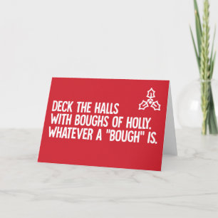 Festiva Deck the Halls - tarjeta de Navidades divertidos