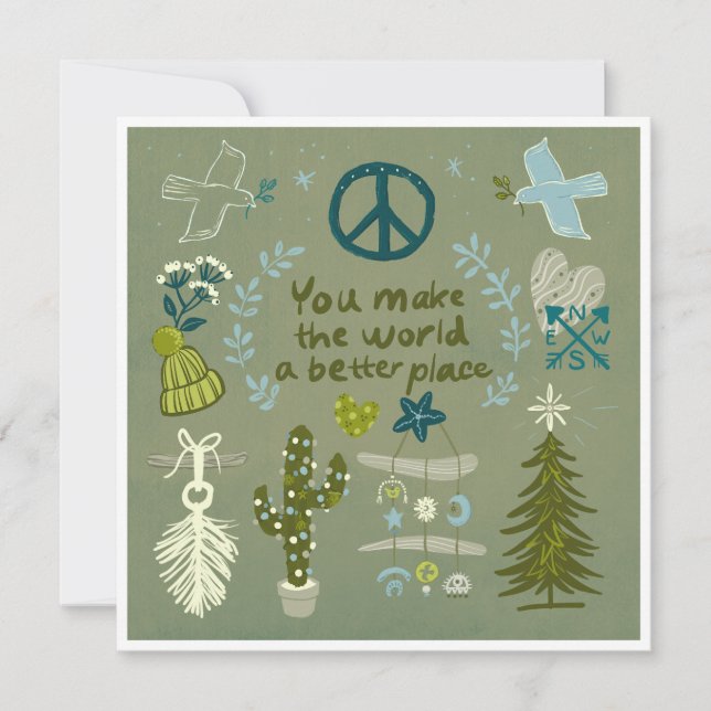 Festiva Declaración de vacaciones Tarjeta de regalo de Pea (Anverso)